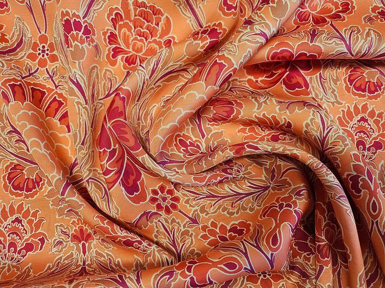 Viskose mit grossem Blumenprint, rot