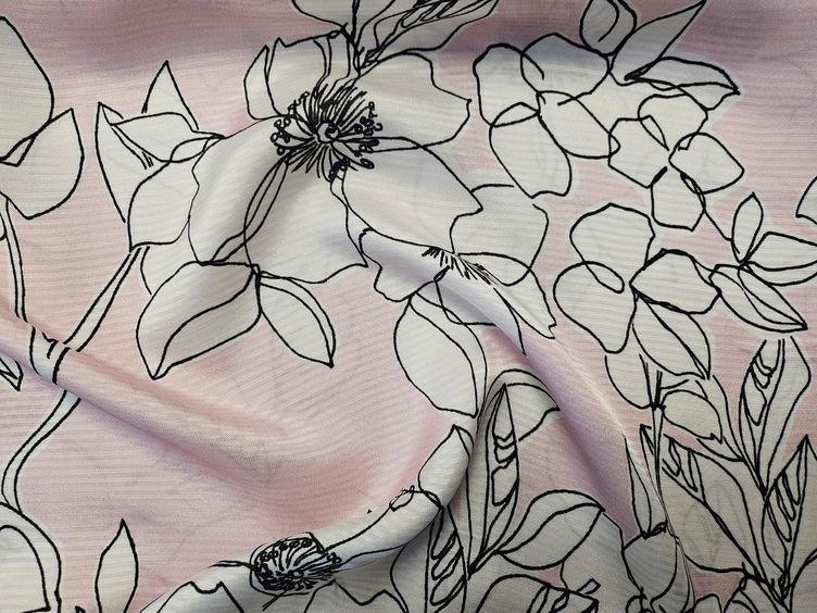 Viskosegewebe mit grossem Blumenprint, rosa
