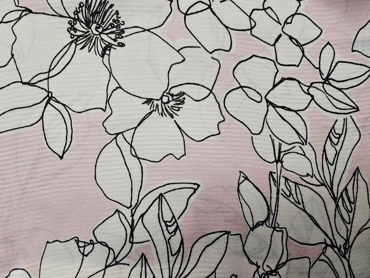 Viskosegewebe mit grossem Blumenprint, rosa - 0