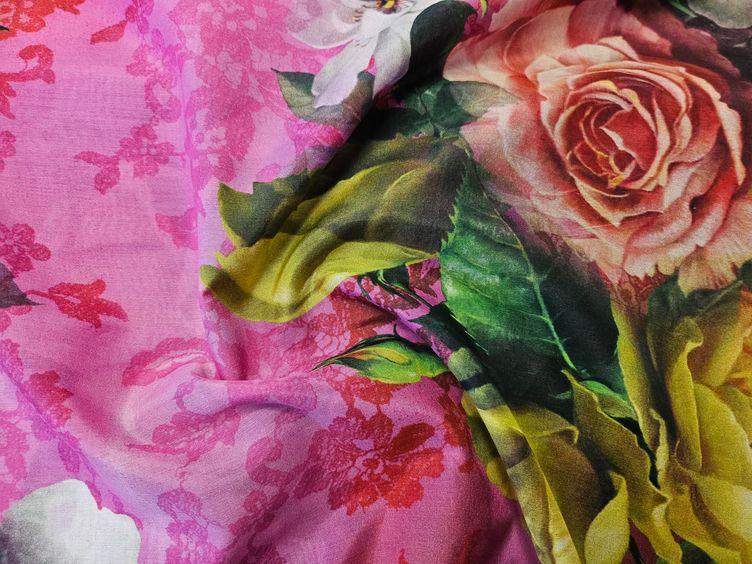 Baumwoll-Seide, Floral