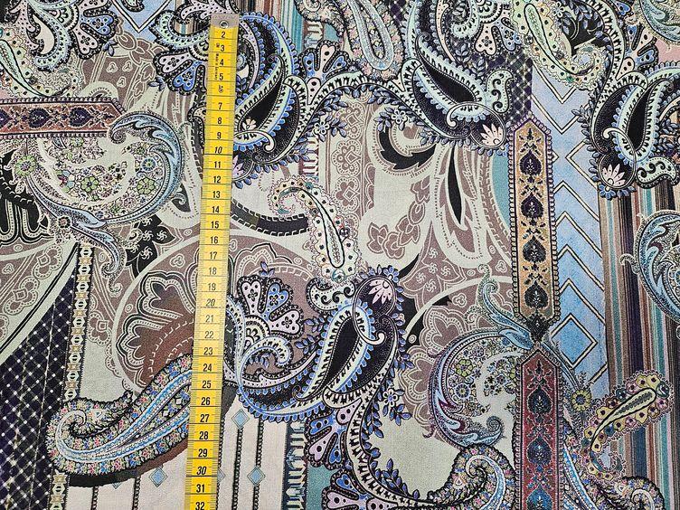Viskosestoff Bunt mit Paisley Muster - 2