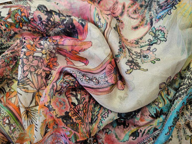Seiden Chiffon floral