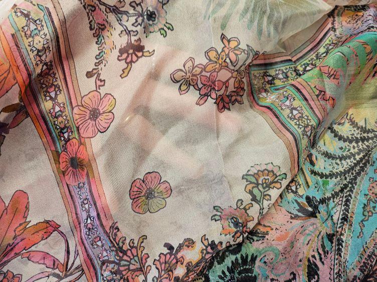 Seiden Chiffon floral - 0