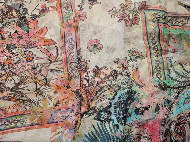 Seiden Chiffon floral - 1