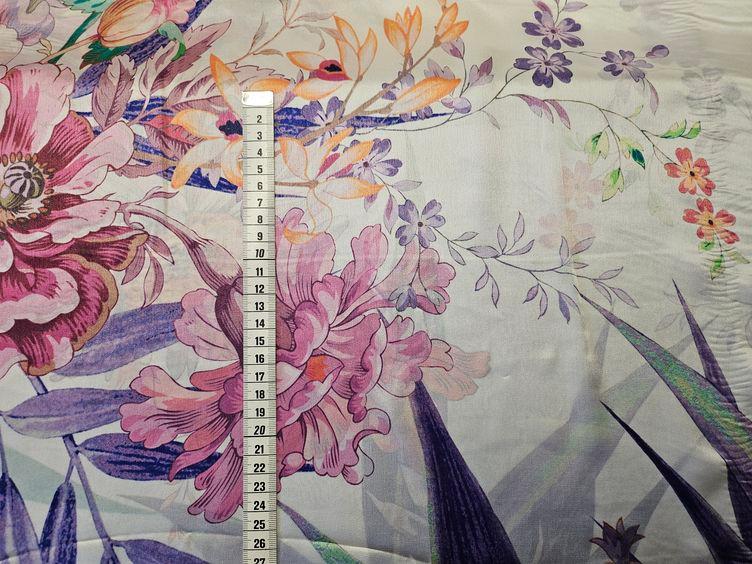 Seidenstoff floral, weiss - 2