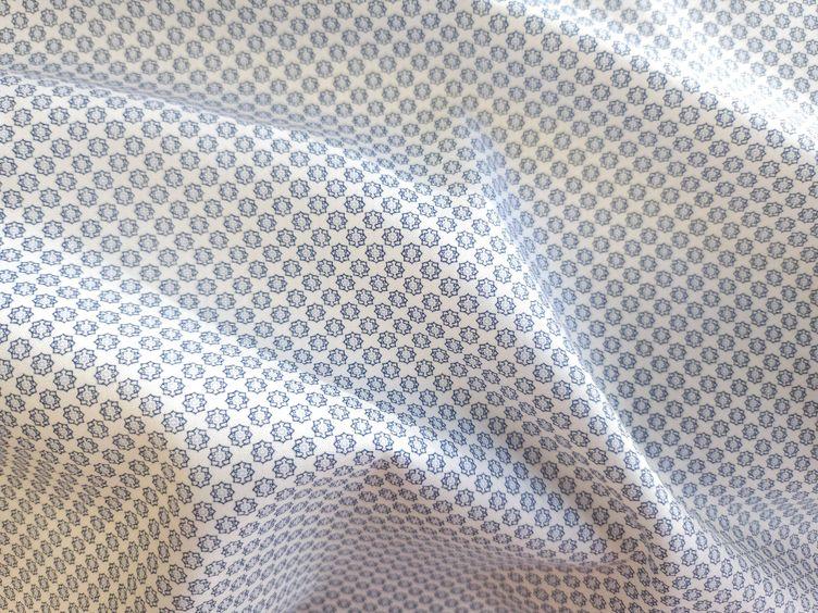 Tamando Baumwollstoff, weiss blau