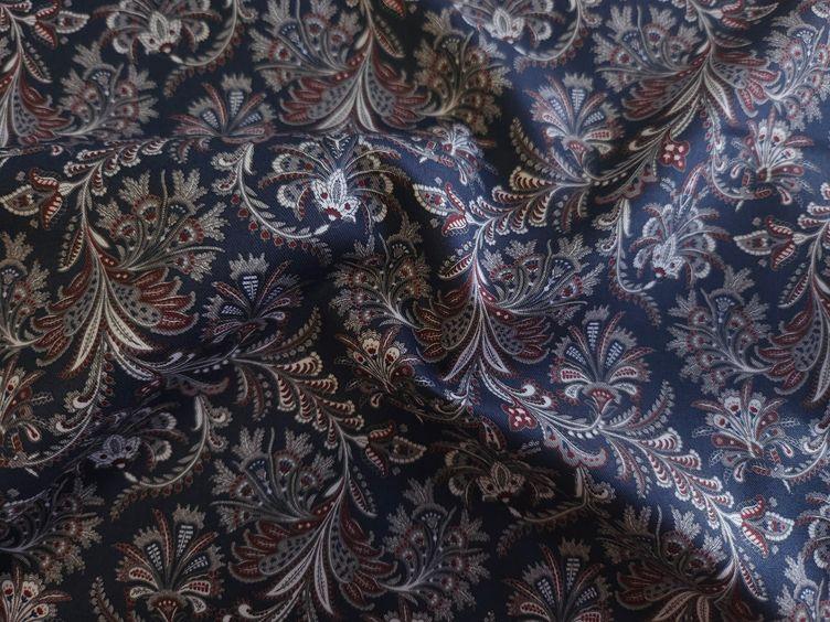 Tamando Baumwollstoff floral, dunkelblau
