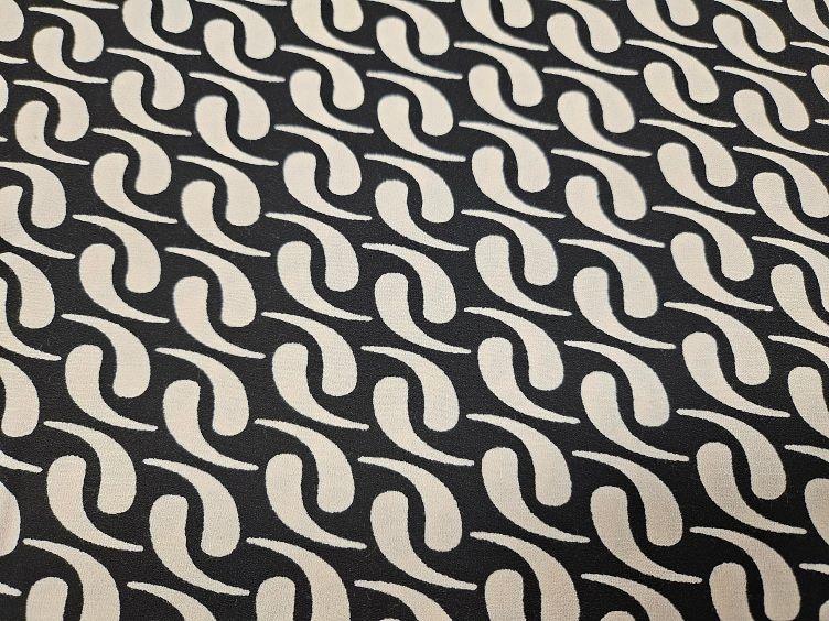 Viskose-Crepe natur-schwarz - 0