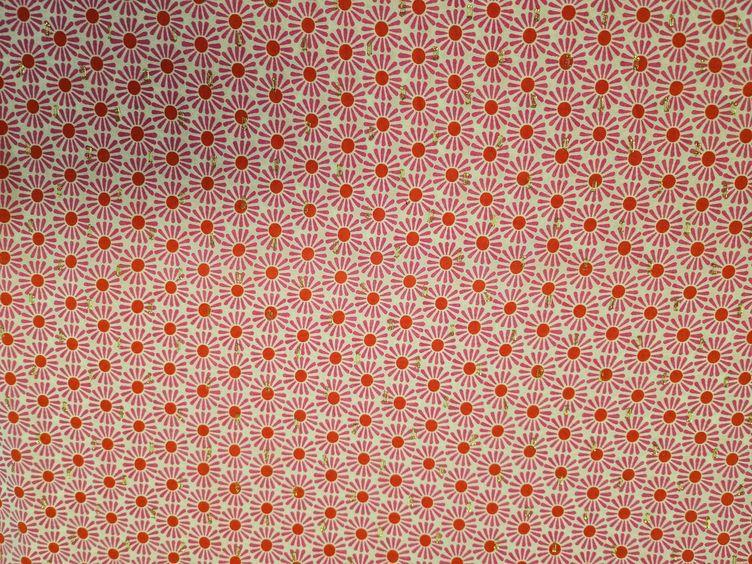 Viskose-Druck Blumen mit Lurex, rosa - 1