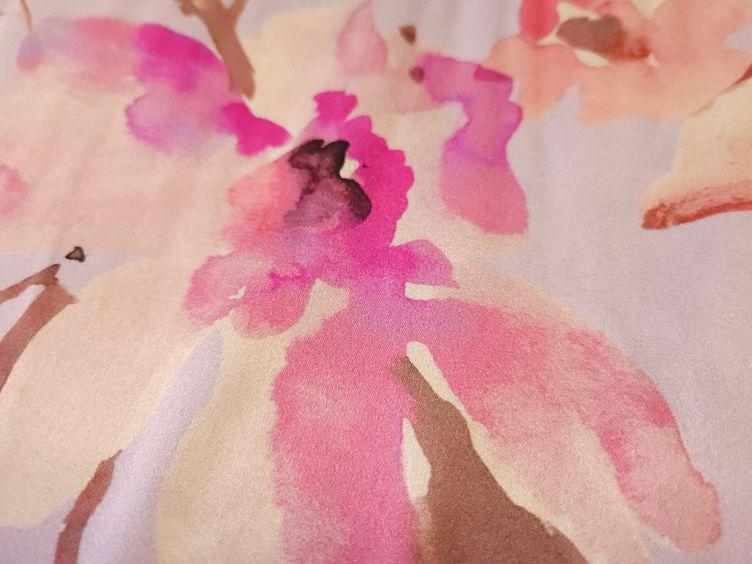 Satin-Seide Stretch bedruckt, lila - 5