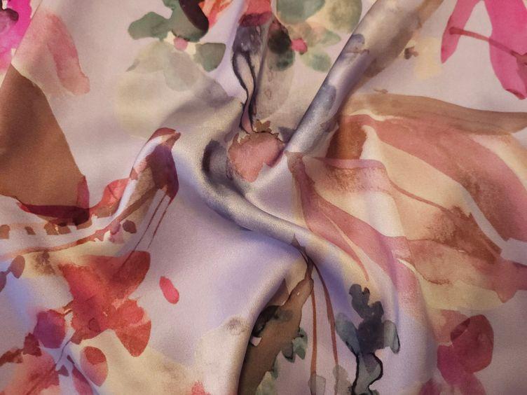 Satin-Seide Stretch bedruckt, lila