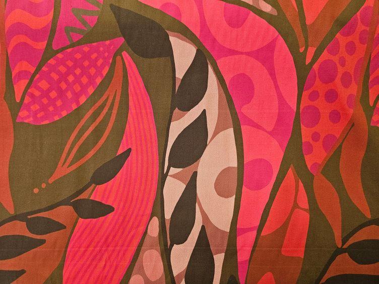 Baumwoll Druck Stretch, grafisch rot - 0