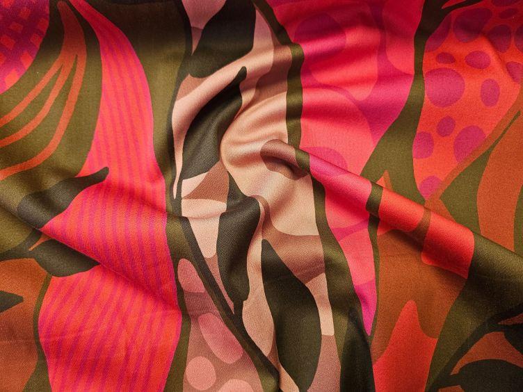 Baumwoll Druck Stretch, grafisch rot