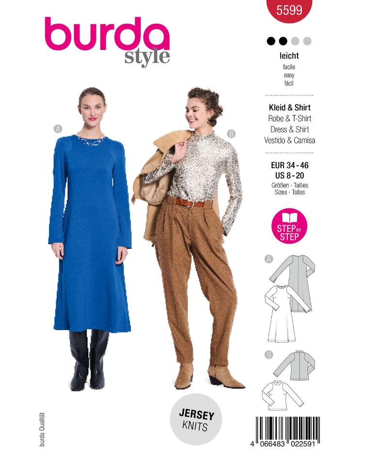 Schlupfkleid und Lamé-Shirt