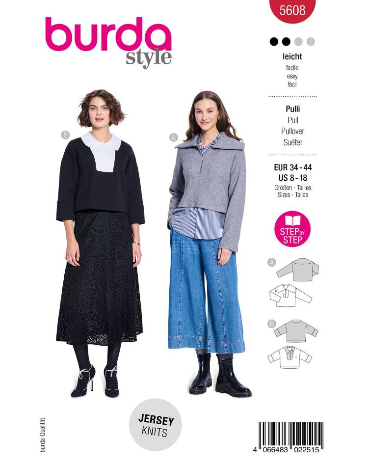 Boxy Pullover mit Kragenvarianten