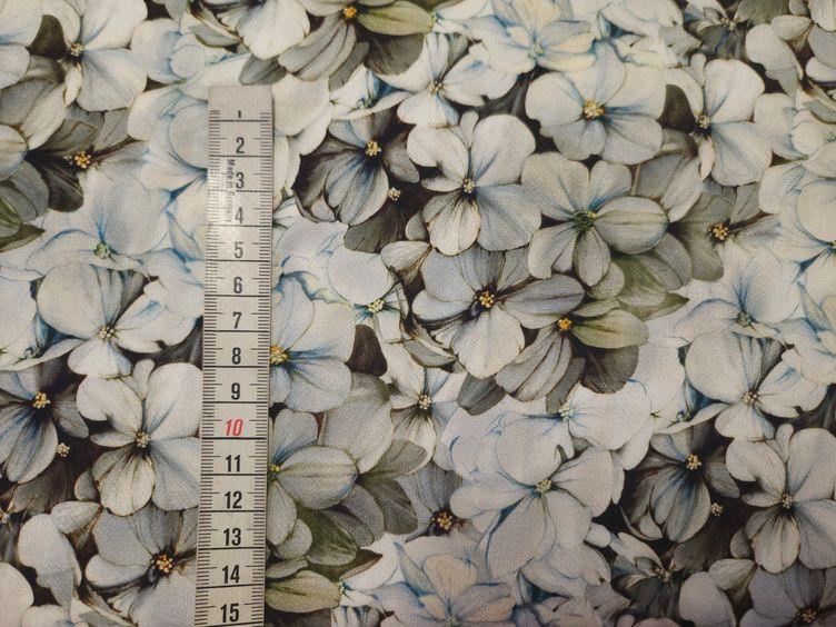 Viskosestoff Blumenmeer, grün - 2