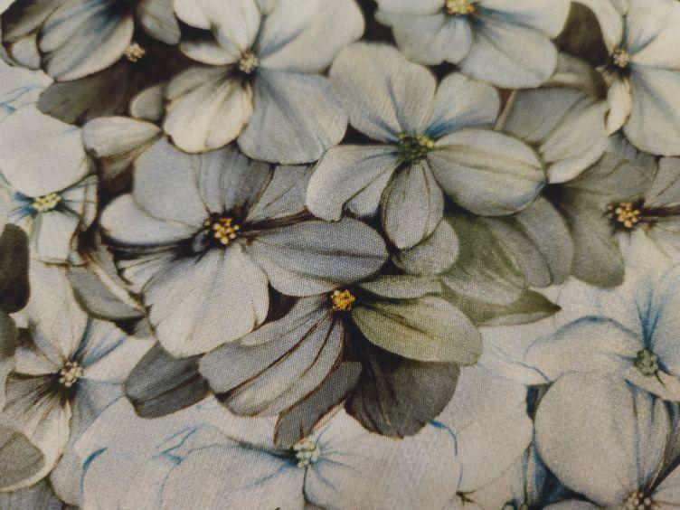 Viskosestoff Blumenmeer, grün - 1