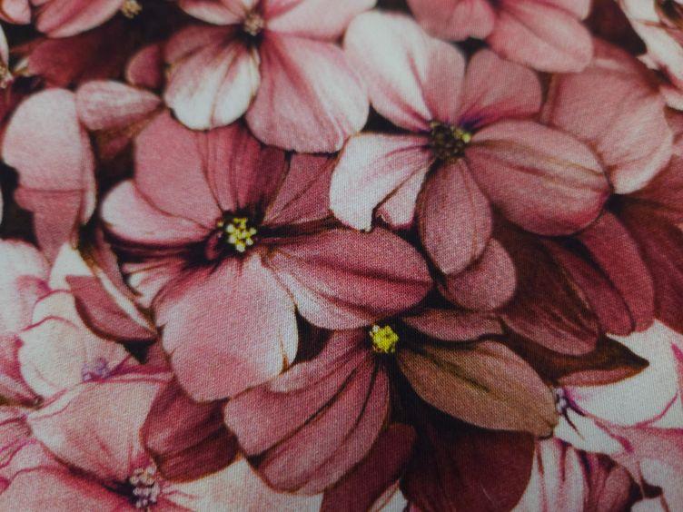 Viskosestoff Blumenmeer, rot - 2