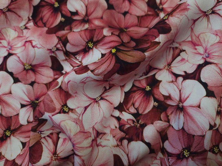 Viskosestoff Blumenmeer, rot