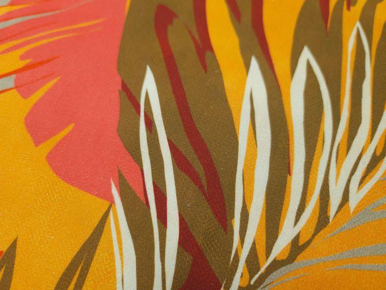 Baumwoll-Stretch Twill Blätter orange - 1