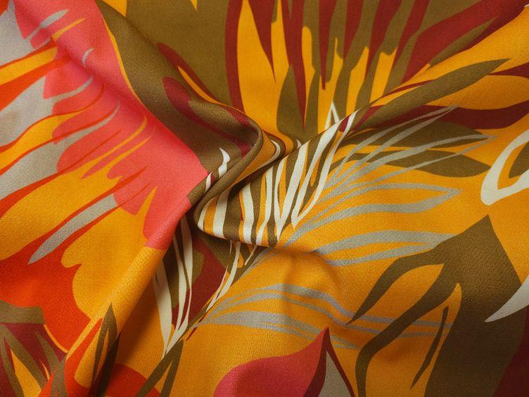 Baumwoll-Stretch Twill Blätter orange