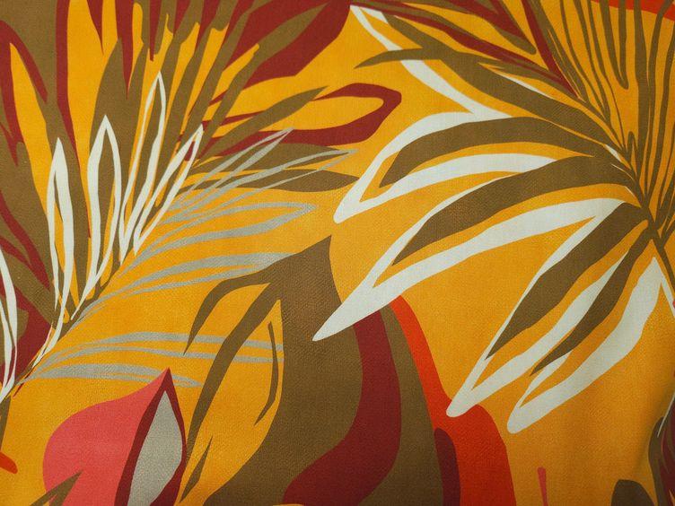 Baumwoll-Stretch Twill Blätter orange - 2