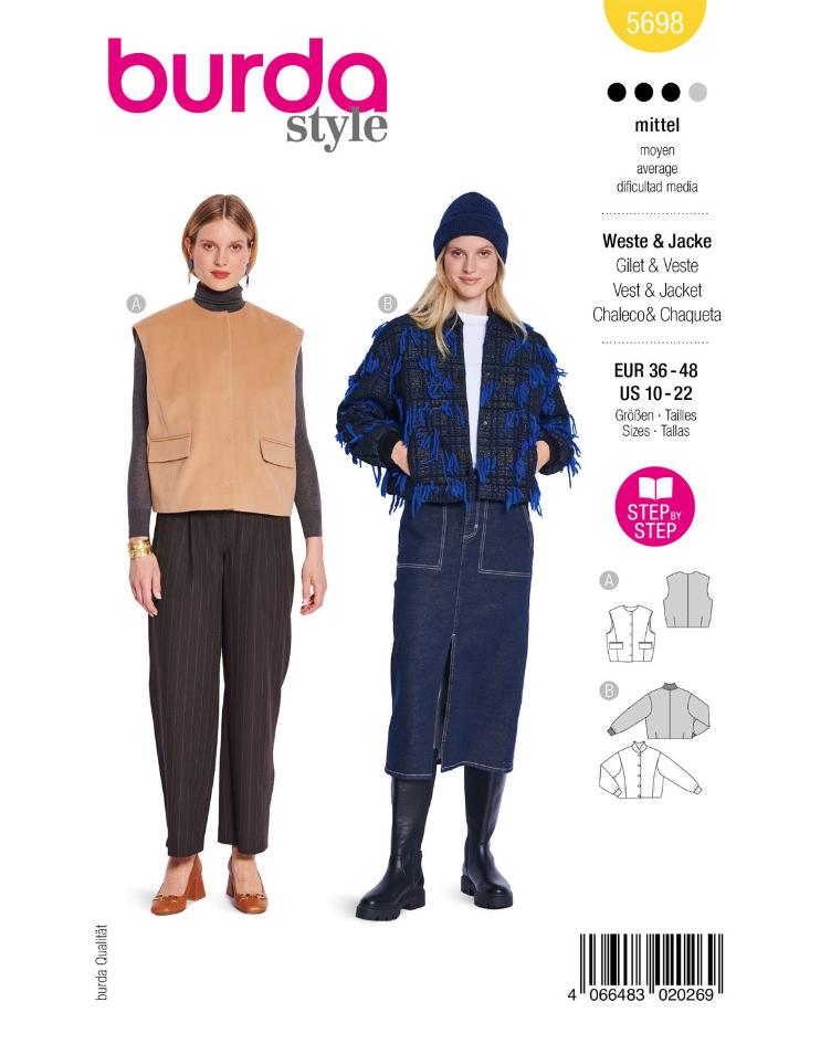 Weste und Jacke mit Knöpfen