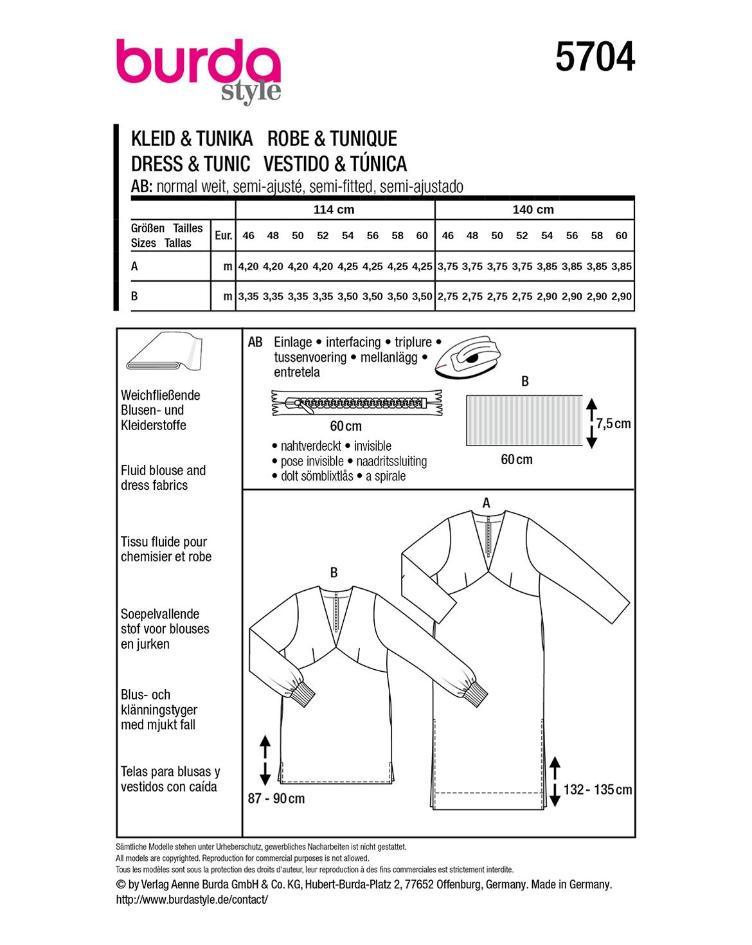 Kleid und Tunika mit V-Ausschnitt - 0
