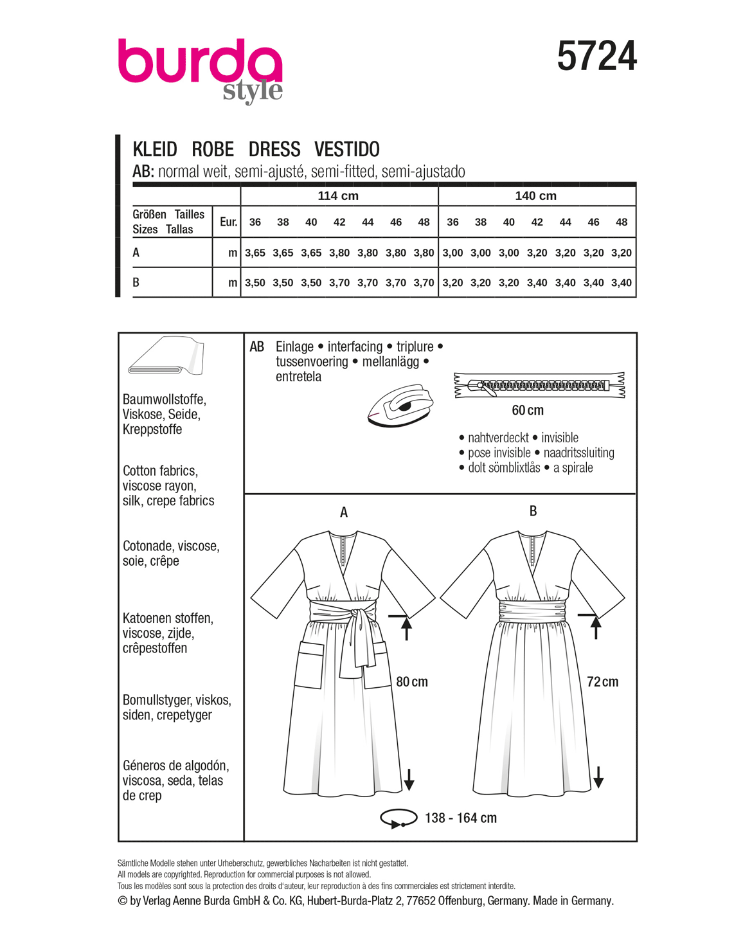 Kleid mit Wickeleffekt und Kummerbundoptik - 0
