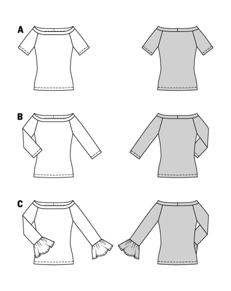 Shirts mit weitem Ausschnitt und Volants - 1