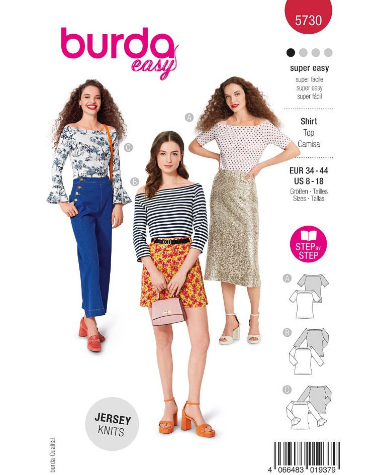 Shirts mit weitem Ausschnitt und Volants