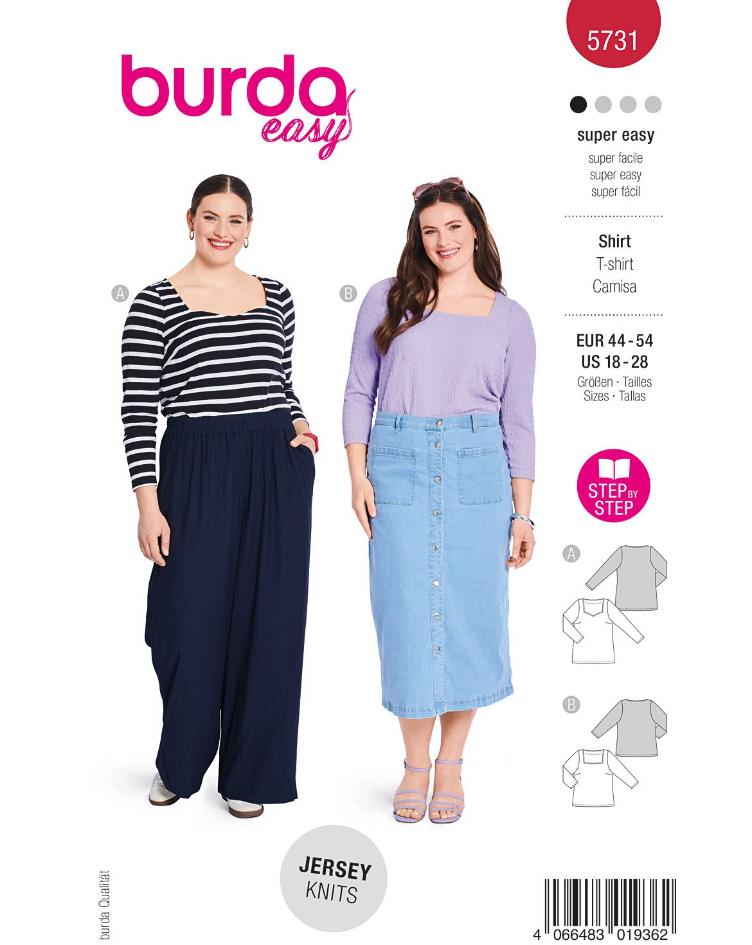 Basic Shirts mit Herz-, Eckigem-Ausschnitt