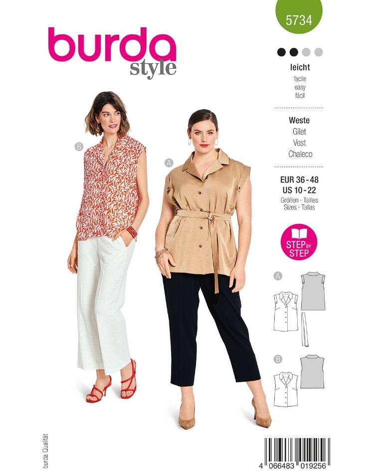 Westen mit Gürtel & Blusen mit kleinem Reverskragen