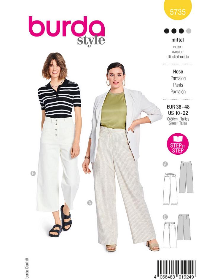 Hose mit Leistentasche, 7/8 Hose mit Knopfleiste