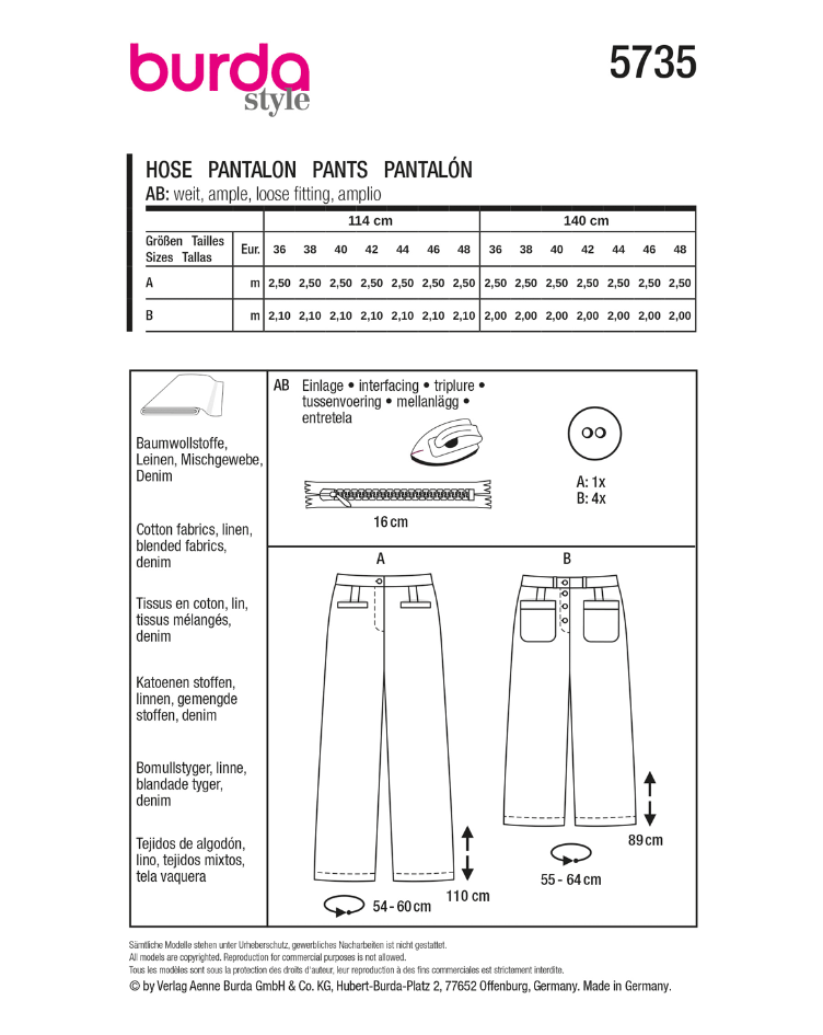 Hose mit Leistentasche, 7/8 Hose mit Knopfleiste - 0