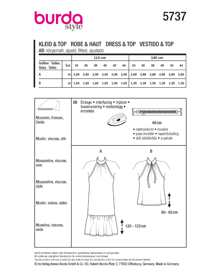 Neckholder Kleid und Top mit Hemdkragen und Band - 1
