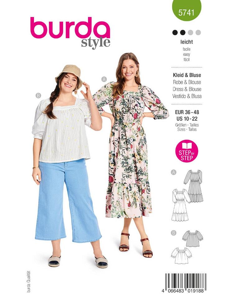 Midi Stufenkleid und Bluse