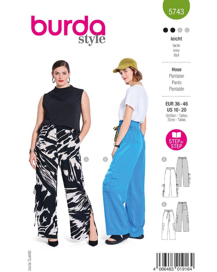 Hose mit hohen Seitenschlitzen, Cargohose mit XL Taschen