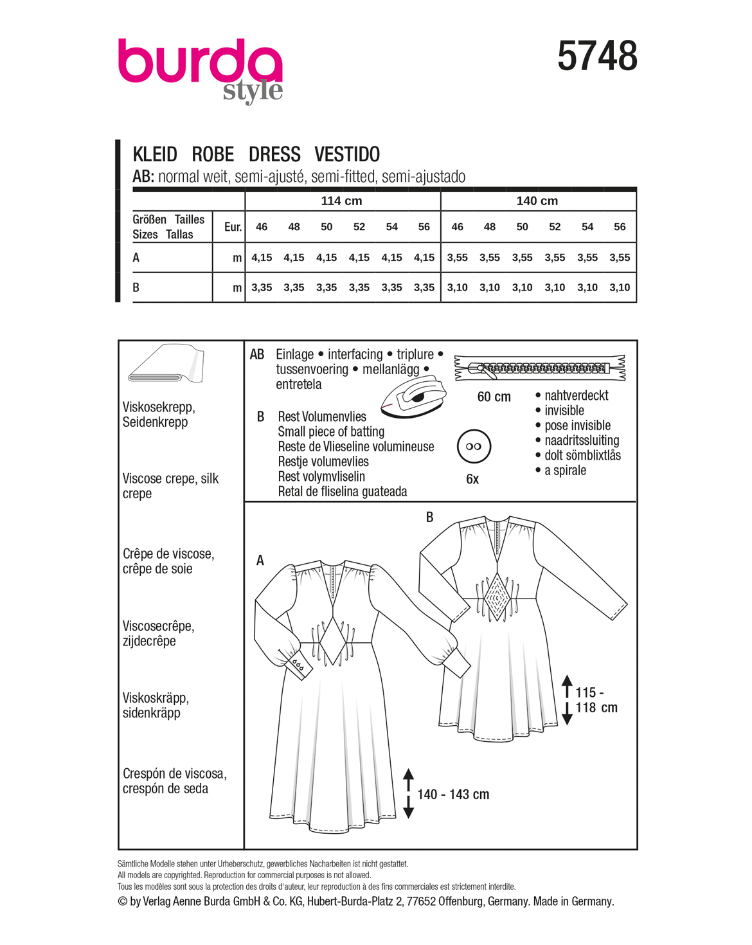 Kleid mit Einsatz und aufspringender Falte - 0