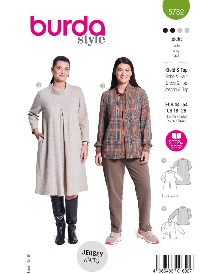 Kleid und Tunika mit Kellerfalte