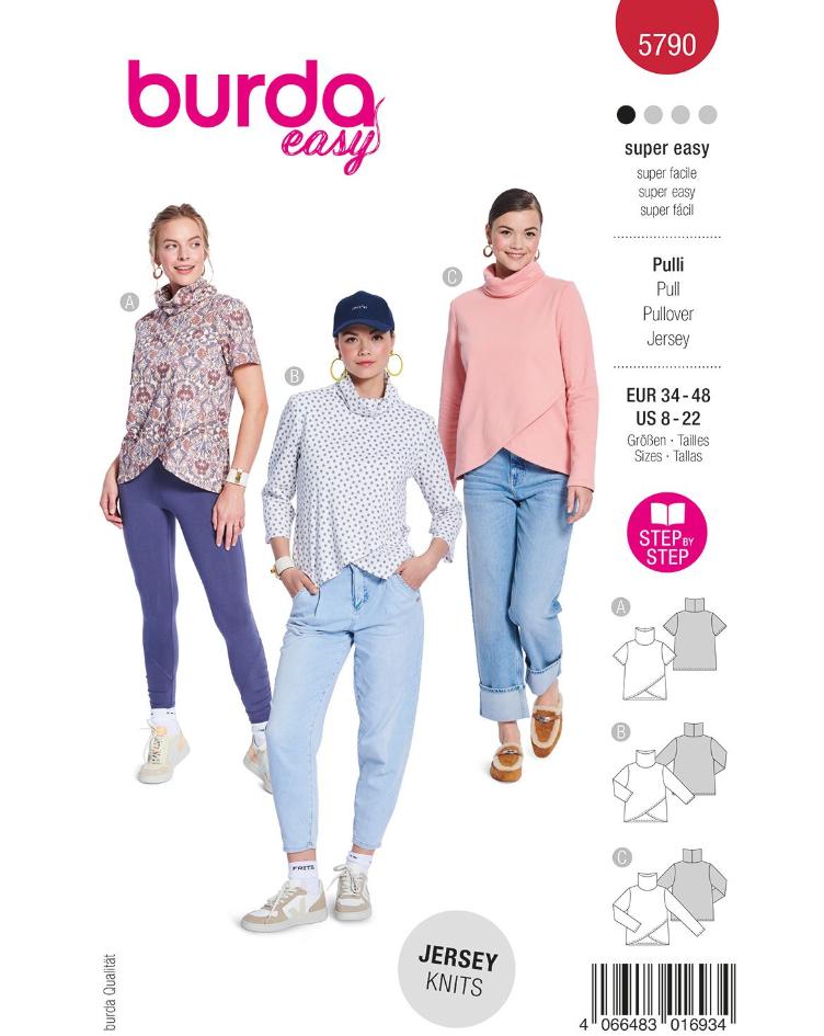 Langarm Shirts mit Turtleneck und asymmetrischem Saum