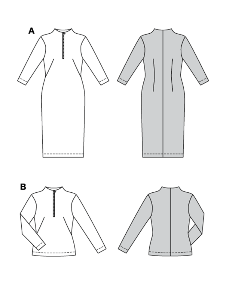 Midikleid und Shirt mit Zipper - 3