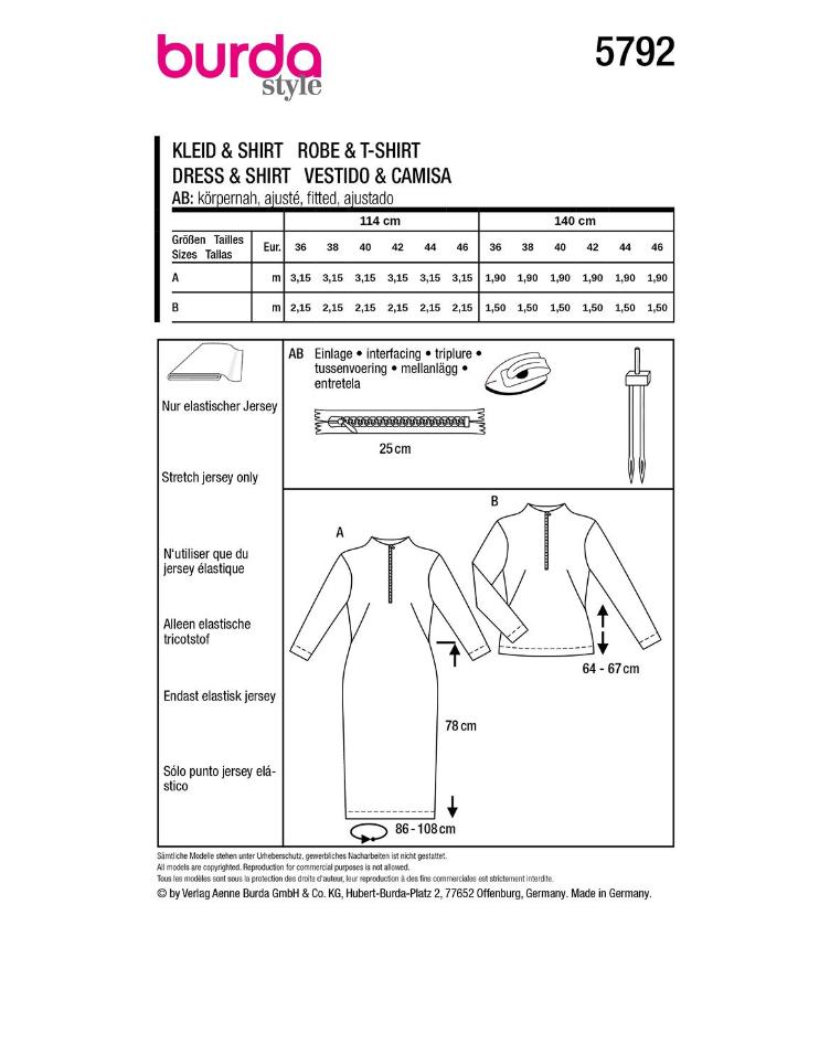 Midikleid und Shirt mit Zipper - 2