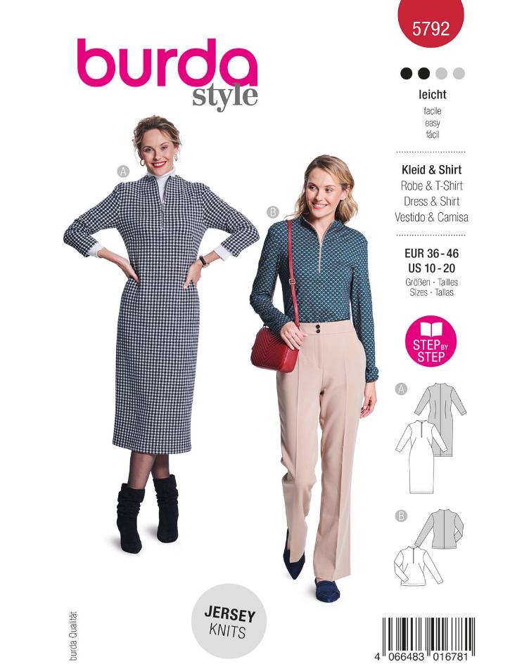 Midikleid und Shirt mit Zipper