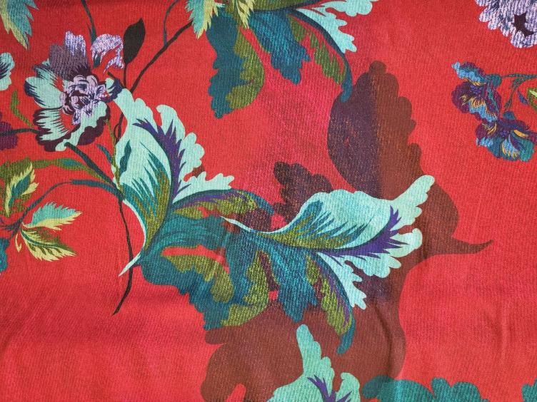 Viskose Druck floral rot - 0