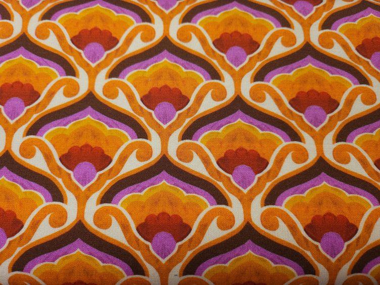 Schwerer Viskosejersey Ornamente, orange - 0