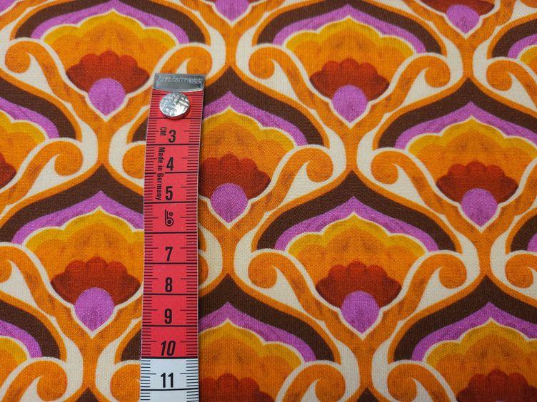 Schwerer Viskosejersey Ornamente, orange - 1