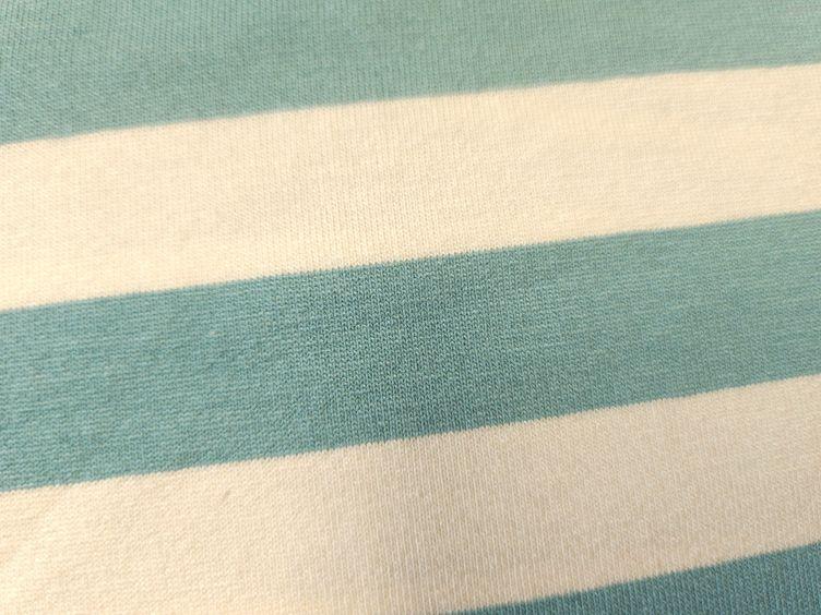 Viskosejersey gestreift, mint-weiss - 2