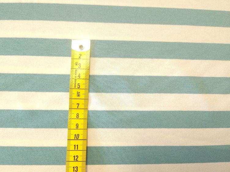 Viskosejersey gestreift, mint-weiss - 0