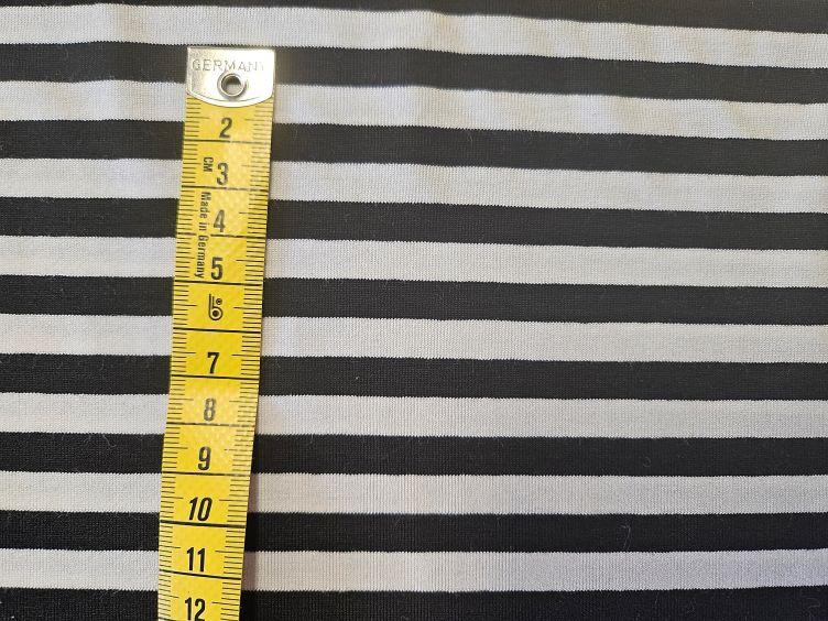 Viskosejersey gestreift, schwarz-weiss - 1